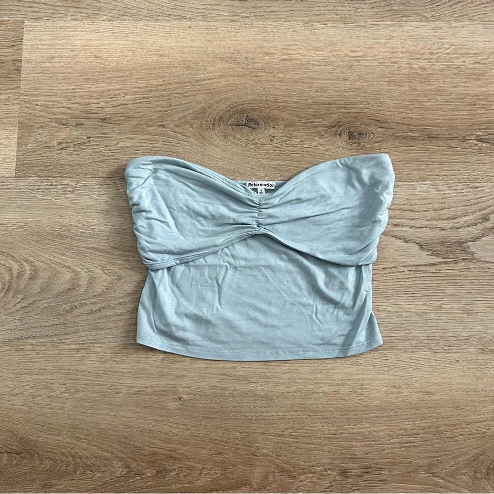 Reformation Tube Top Light Blue